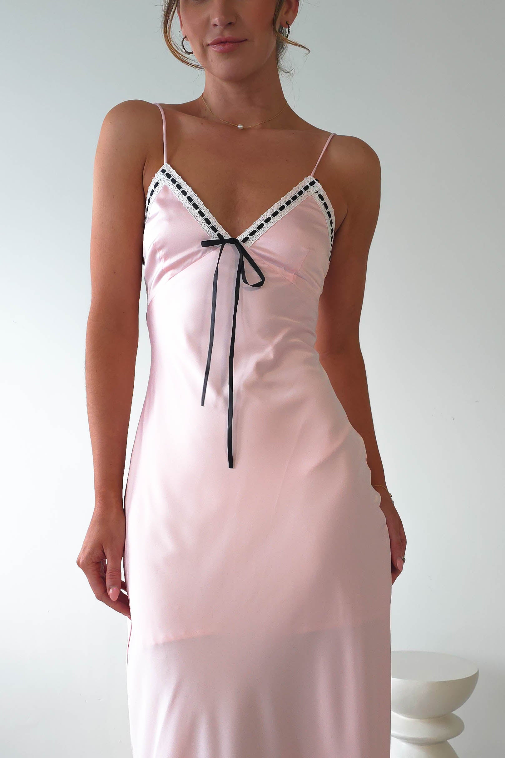 Lottie Soft Satin Slip Maxi Dress | Rose Pink - Oh Hello Clothing