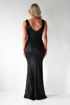 Julietta Sequin Bodycon Maxi Dress | Black | Oh Hello Clothing | S (8)