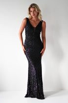 Julietta Sequin Bodycon Maxi Dress | Black | Oh Hello Clothing | S (8)