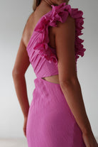 Logen Ruffle Sleeve Midaxi | Pink | Oh Hello Clothing | XS (6)