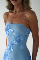 Alvana Floral Appliqué Maxi Dress | Blue | Oh Hello Clothing | S (8)