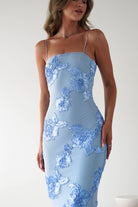 Alvana Floral Appliqué Maxi Dress | Blue | Oh Hello Clothing | S (8)