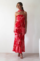 Charlene Floral Chiffon Maxi Dress | Red Print | Oh Hello Clothing | S (8)