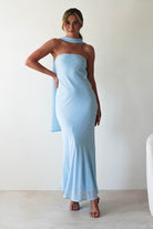 Carli Strapless Chiffon Maxi Dress | Blue | Oh Hello Clothing | S (8)