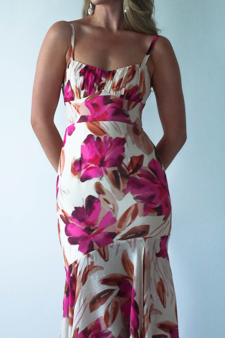 Amari Floral Print Midaxi Dress | Mixed Print | Oh Hello Clothing | XS (6)