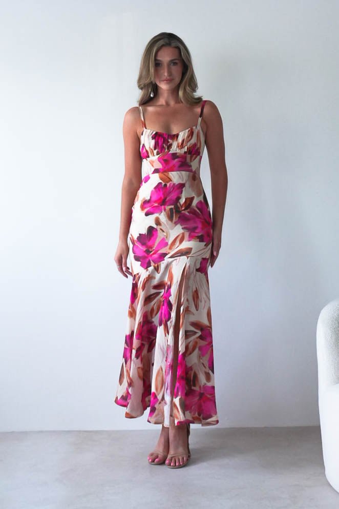 Amari Floral Print Midaxi Dress | Mixed Print | Oh Hello Clothing | XS (6)