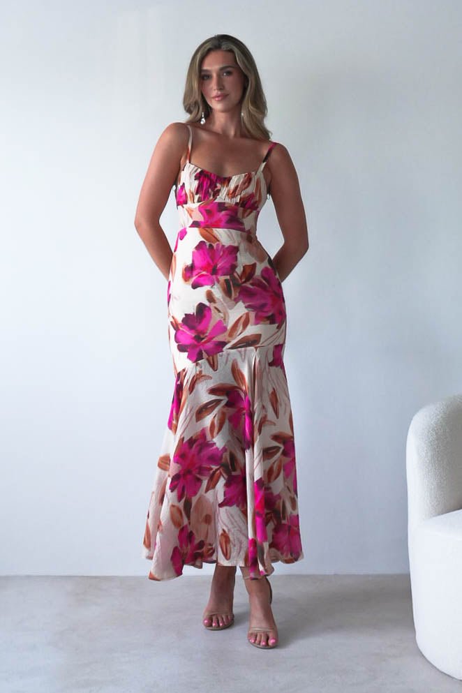 Amari Floral Print Midaxi Dress | Mixed Print | Oh Hello Clothing | XS (6)