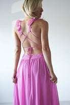 Ellie Ruffle Detail Maxi Dress | Pink | Oh Hello Clothing | XS (6)