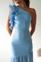 Stephanie Mesh Ruffle Maxi Dress | Blue | Oh Hello Clothing | XS (6)