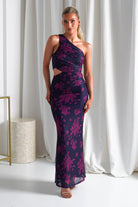 Petra Bodycon Printed Maxi Dress | Grape | Oh Hello Clothing | XS (6)