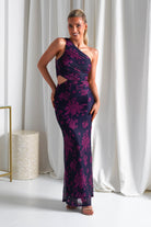 Petra Bodycon Printed Maxi Dress | Grape | Oh Hello Clothing | XS (6)