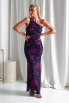 Petra Bodycon Printed Maxi Dress | Grape | Oh Hello Clothing | XS (6)