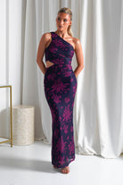 Petra Bodycon Printed Maxi Dress | Grape | Oh Hello Clothing | XS (6)