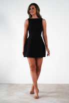 Maria Pearl Bow Detail Mini Dress | Black | Oh Hello Clothing | XS (6)