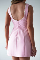 Maria Pearl Bow Detail Mini Dress | Pink | Oh Hello Clothing | XS (6)