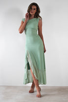 Cellinna Mesh Maxi Dress | Light Green | Oh Hello Clothing | XS (6)