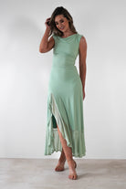 Cellinna Mesh Maxi Dress | Light Green | Oh Hello Clothing | XS (6)
