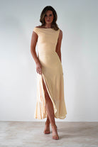 Cellinna Mesh Maxi Dress | Butter Cream | Oh Hello Clothing | XS (6)