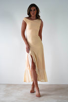 Cellinna Mesh Maxi Dress | Butter Cream | Oh Hello Clothing | XS (6)
