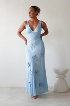 Hailey Cotton Floral Detail Maxi | Blue | Oh Hello Clothing | XS (6)