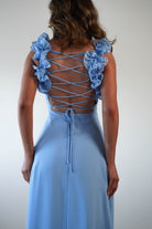 Sadie Ruffle Sleeve Maxi Dress | Blue | Oh Hello Clothing | XS (6)