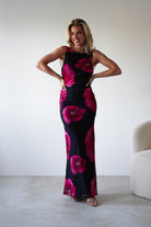 Nakita Mesh Floral Print Maxi Dress | Black | Oh Hello Clothing | XS (6)