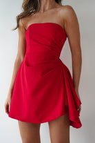 Quinta Strapless Mini Dress | Red | Oh Hello Clothing | XS (6)