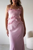 Faith Ruffle Cotton Maxi Dress | Pink | Oh Hello Clothing | XS (6)
