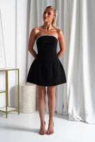 Bettie Pearl Trim Detail Mini Dress | Black | Oh Hello Clothing | XS (6)