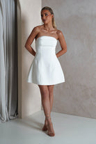 Bettie Pearl Trim Detail Mini Dress | White | Oh Hello Clothing | XS (6)