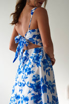 Maisie Floral Skater Maxi Dress | Blue | Oh Hello Clothing | XS (6)