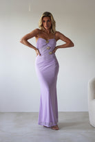 Melrose Mesh Shell Detail Maxi Dress | Lilac | Oh Hello Clothing | XS (6)