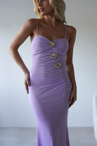 Melrose Mesh Shell Detail Maxi Dress | Lilac | Oh Hello Clothing | XS (6)