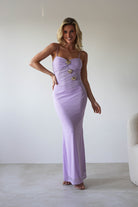 Melrose Mesh Shell Detail Maxi Dress | Lilac | Oh Hello Clothing | XS (6)