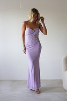 Melrose Mesh Shell Detail Maxi Dress | Lilac | Oh Hello Clothing | XS (6)