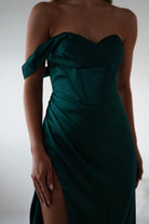 Nicolette Soft Satin Maxi Gown | Emerald Green | Oh Hello Clothing | XS (6)