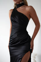 Aletta Soft Satin Maxi Gown | Black | Oh Hello Clothing | XS (6)
