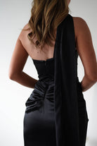 Aletta Soft Satin Maxi Gown | Black | Oh Hello Clothing | XS (6)