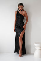 Aletta Soft Satin Maxi Gown | Black | Oh Hello Clothing | XS (6)