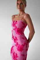 Adora Floral Mesh Maxi Dress | Pink | Oh Hello Clothing | XS (6)