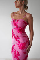 Adora Floral Mesh Maxi Dress | Pink | Oh Hello Clothing | XS (6)
