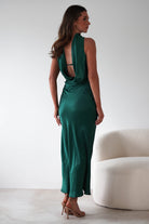 Alice Soft Satin Maxi Dress | Emerald Green | Oh Hello Clothing | XS (6)
