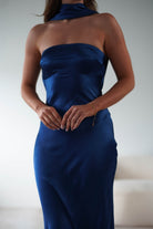 Alice Soft Satin Maxi Dress | Navy | Oh Hello Clothing | XS (6)
