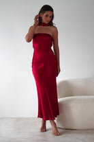 Alice Soft Satin Maxi Dress | Dark Red | Oh Hello Clothing | XS (6)