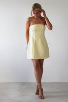 Angelica Structured Mini Dress | Yellow | Oh Hello Clothing | XS (6)