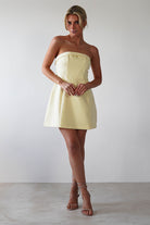 Angelica Structured Mini Dress | Yellow | Oh Hello Clothing | XS (6)