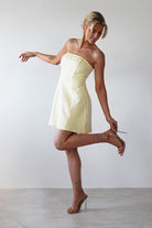 Angelica Structured Mini Dress | Yellow | Oh Hello Clothing | XS (6)
