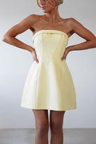 Angelica Structured Mini Dress | Yellow | Oh Hello Clothing | XS (6)