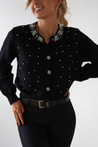 Chenna Embellished Cardigan | Black | Oh Hello Clothing | ONE SIZE (6 - 12)