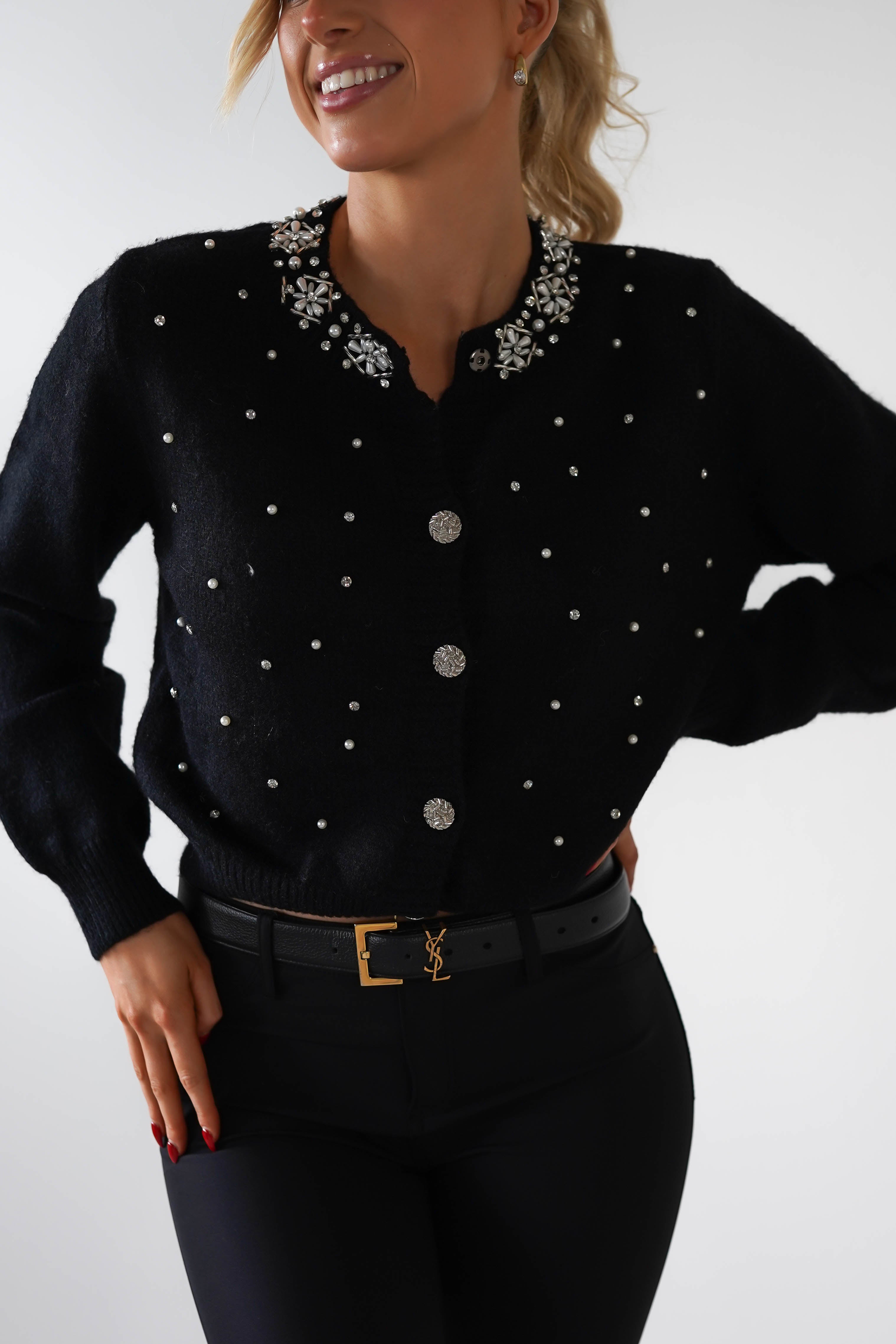 Chenna Embellished Cardigan | Black | Oh Hello Clothing | ONE SIZE (6 - 12)